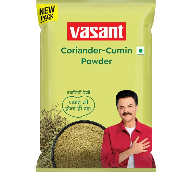 Vasant coriander cumin powder pack available at PRATIMESH FOODS for Indian cooking