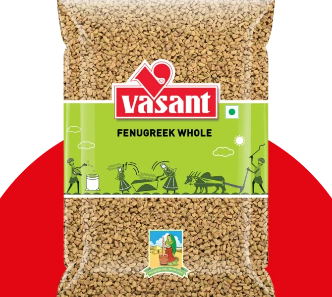 Methi (fenugreek seeds) pack available at PRATIMESH FOODS for Indian cooking