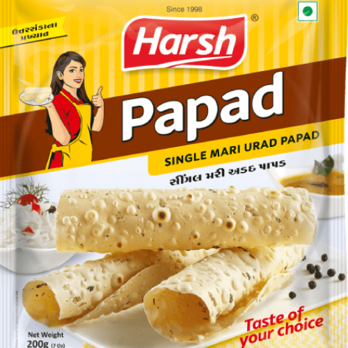 Harsh Single Mari Urad Papad Indian Food Product by Pratimesh Foods