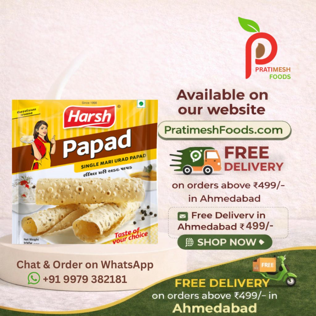 Harsh Single Mari Urad Papad traditional Indian food product sold by Pratimesh Foods